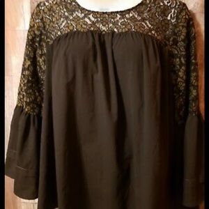 Lane Bryant plus size bell sleeved floral top